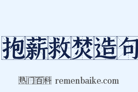 抱薪救焚造句是什么意思的图片